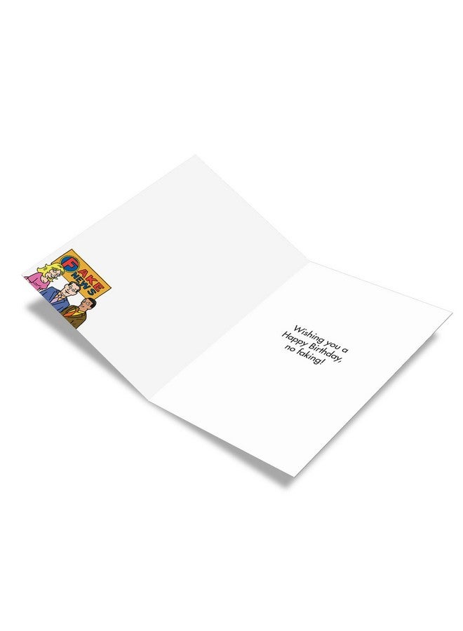 NobleWorks - 1 Funny Birthday Card Cartoons - Hilarious Comic Humor, Notecard with Envelope - Fake News Report C4653BDG - Image 2