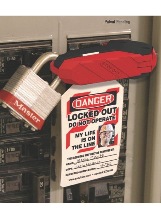 Accuform علامات Kdd160 Stopout 120 240 Circuit Breaker Lockout (أحادي القطب) مع مشبك قضيب وعلامة قفل قابلة للتغيير - Image 2