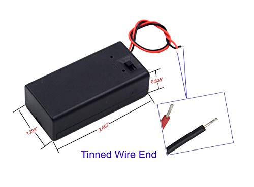 LAMPVPATH (Pack of 2) 9v Battery Holder, 9 Volt Battery Holder with Switch, 9v Battery Case with Switch - Image 4