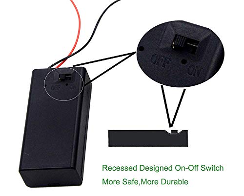 LAMPVPATH (Pack of 2) 9v Battery Holder, 9 Volt Battery Holder with Switch, 9v Battery Case with Switch - Image 3