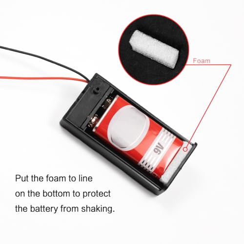 LAMPVPATH (Pack of 2) 9v Battery Holder, 9 Volt Battery Holder with Switch, 9v Battery Case with Switch - Image 2