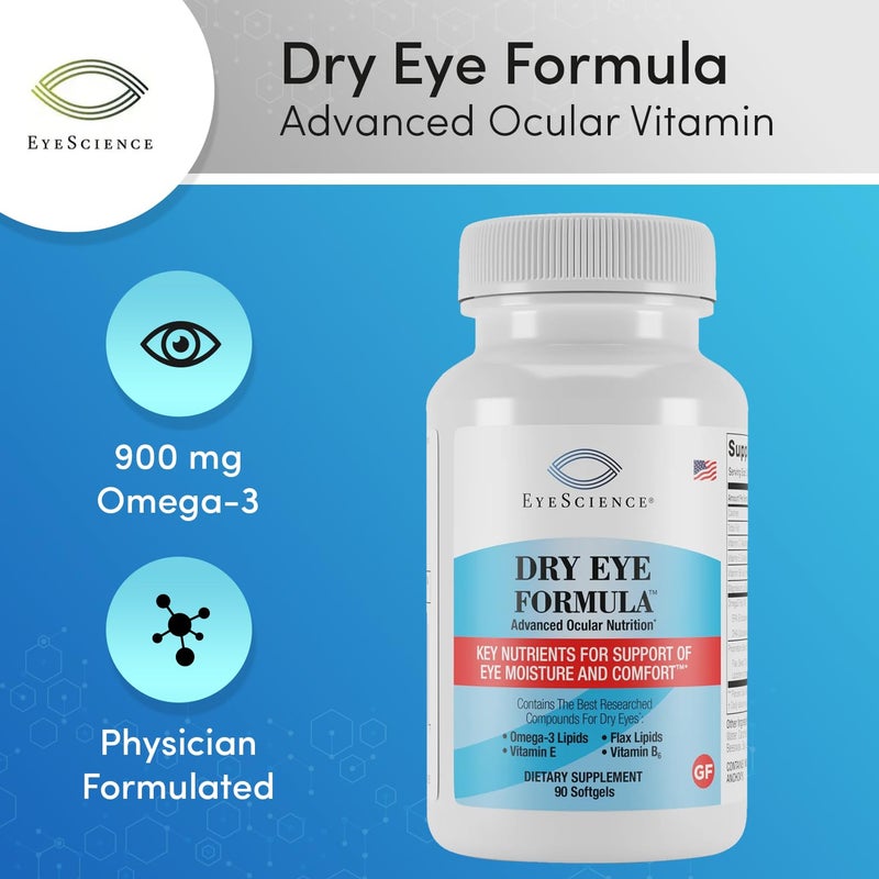 EyeScience Dry Eye Formula Advanced Ocular Vitamin 90 ct - Image 3