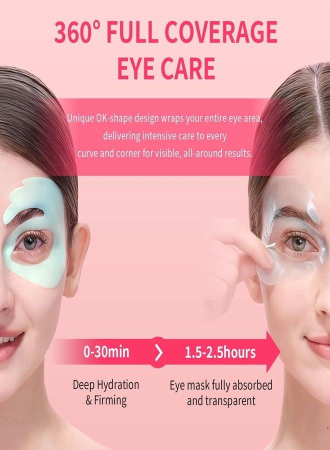 SPODARE OK Shape Eye Masks, 360° Fit Under Eye Patches with Caffeine and Collagen, Firming & Hydrating Eye Mask for Dark Circles and Puffiness, Self Care Gifts for Women - 6 Pairs, Mystery White - Image 2