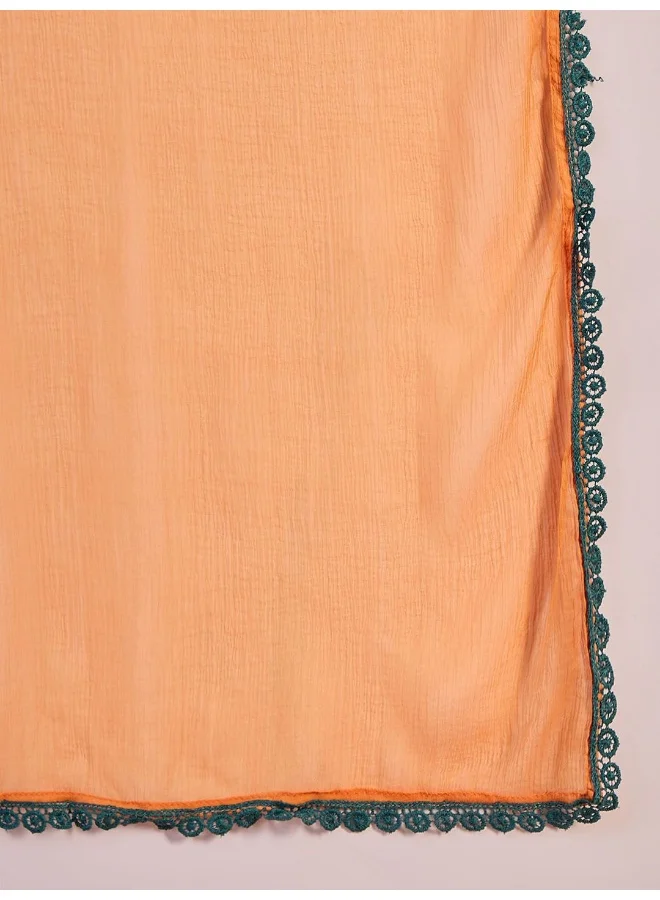 AKS Orange Digital Printed Kurta Chudidaar Set With Dupatta