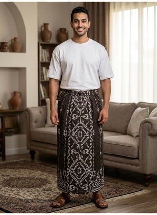 وزرة مطاط مع جيب جانبي للرجل فوطة رجالية وزرة صيفي مريحة جدا وباردة للرجال وزار رجالي معوز صارون صاروم اسباعية رجالية مناسب للمنزل والنوم وللرياضيين اوقات الصلاة - view 3