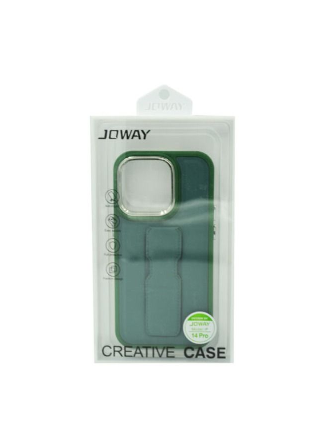 Joway JS Leather Grip Silver Case iPhone 14 Pro Green - Image 2