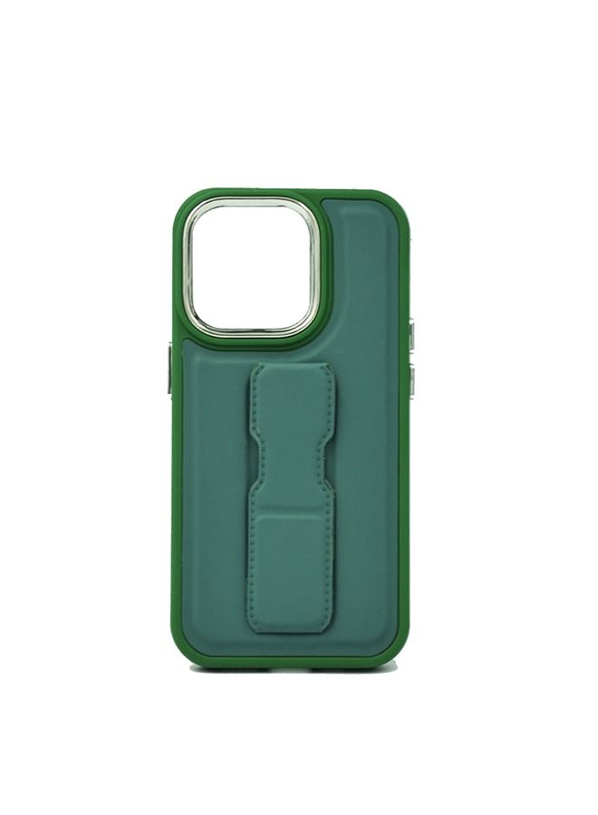 Joway JS Leather Grip Silver Case iPhone 14 Pro Green - Image 1