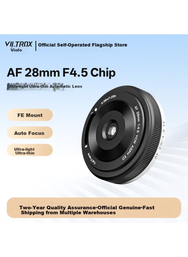 Viltrox Af 28mm F4.5 Fe Sony E-mount Full Frame Auto Focus Lightweight Pancake Lens For A7m4 A7cii Zve1 A7cr Mirrorless Cameras - Image 1