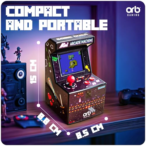 Thumbs Up Mini Arcade Machine, 240 Built-in 8-Bit Games, 2.5” Full Colour Screen, 8-Way Joystick, Handheld Retro Games Console – Orb Gaming by ThumbsUp! - Image 4