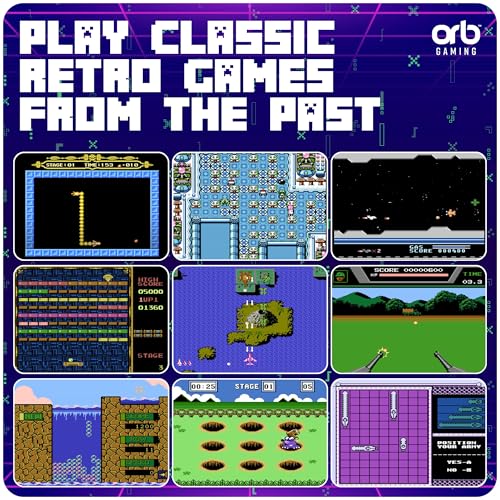 Thumbs Up Mini Arcade Machine, 240 Built-in 8-Bit Games, 2.5” Full Colour Screen, 8-Way Joystick, Handheld Retro Games Console – Orb Gaming by ThumbsUp! - Image 3