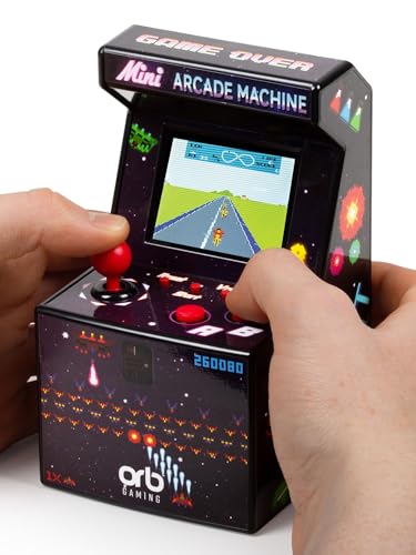 Thumbs Up Mini Arcade Machine, 240 Built-in 8-Bit Games, 2.5” Full Colour Screen, 8-Way Joystick, Handheld Retro Games Console – Orb Gaming by ThumbsUp! - Image 1