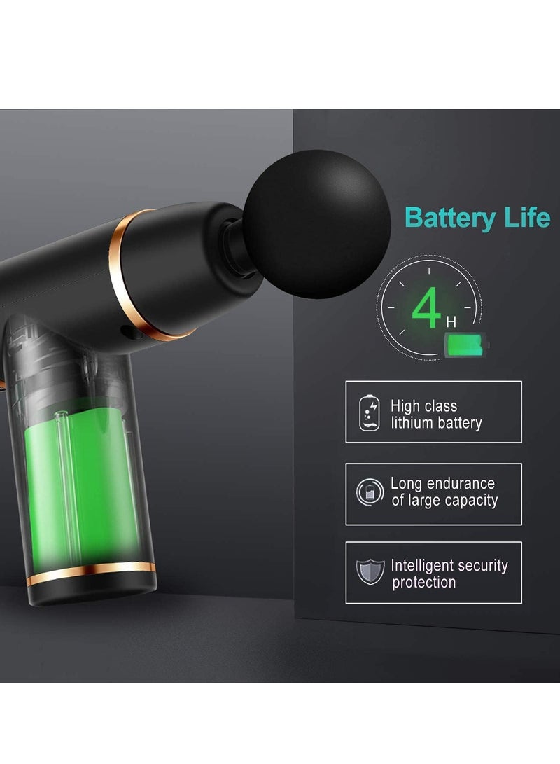 مدلك الأنسجة العميقة للصالة الرياضية ، بندقية لف المعالجة العضلية لتخفيف الآلام ، تجديد النشاط بعد التمرين ، مدلك مزود بـ 4 رؤوس تدليك و 8 سرعات اهتزاز قابلة للشحن. - Image 3