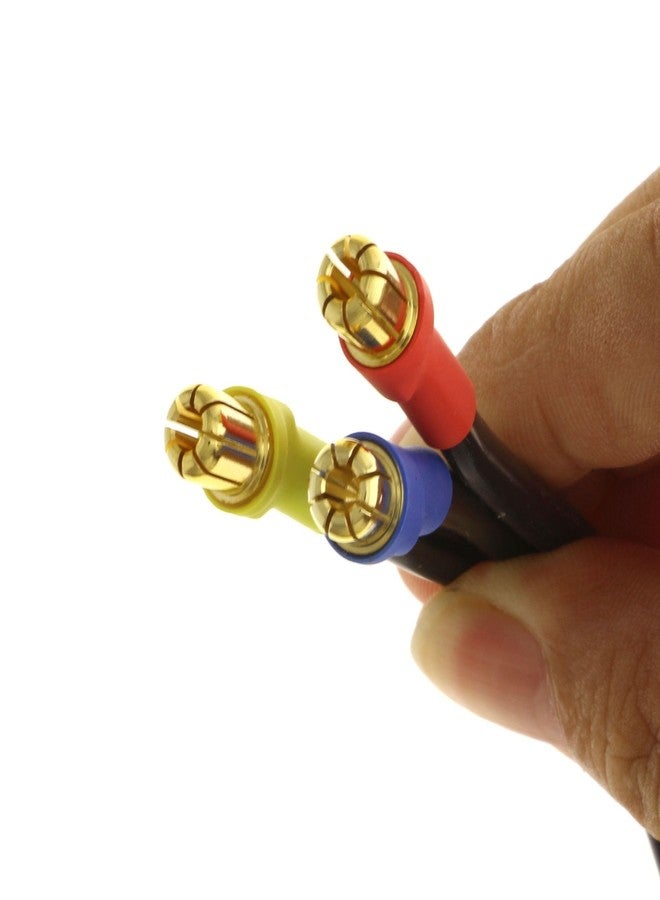 TRADOCK 3-Pack 6.5mm Male to 4mm Female Bullet Connector Extension Wire Adapters, 12AWG Heavy Gauge RC Power Leads, 5.2in for RC Motor & ESC - Image 3