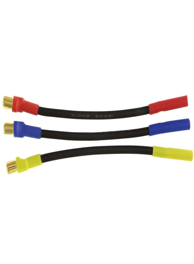 TRADOCK 3-Pack 6.5mm Male to 4mm Female Bullet Connector Extension Wire Adapters, 12AWG Heavy Gauge RC Power Leads, 5.2in for RC Motor & ESC - Image 2