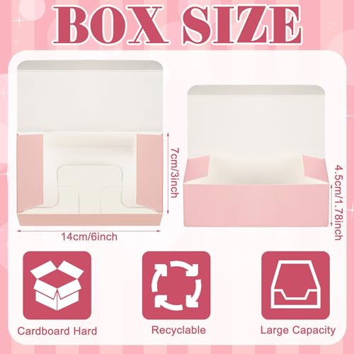 FillTouch 36 Pcs Pink Bakery Boxes 575 x 275 x 15 Inch Cookie Boxes Pastry Box for Cupcakes Desserts Cookies Candies Donuts Cookie Containers for Party Favor and Gifts - Image 3