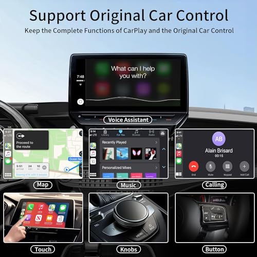 LecLooc CarPlay Wireless Adapter for Factory Wired CarPlay 2024 Upgrade Plug & Play Dongle Converts Wired to Wireless for Cars from 2015 & iPhone iOS 10+ - Image 2