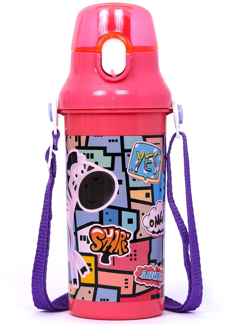 Eazy Kids Water Bottle 600Ml - Pink  - Image 1