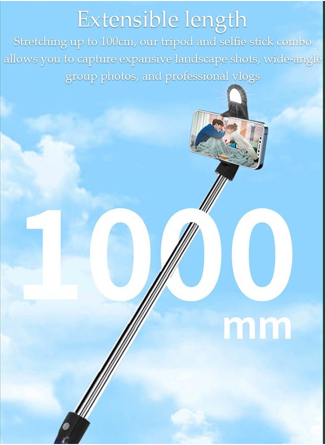 DUNISO - Gimbal Stabilizer for Smartphone Extendable Selfie Stick Tripod with Wireless Remote and Fill Light Gimbal Stabilizer with Auto-Balance Phone Holder for All Cell Phone - Image 1