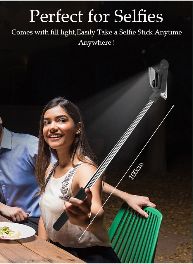 DUNISO - Gimbal Stabilizer for Smartphone Extendable Selfie Stick Tripod with Wireless Remote and Fill Light Gimbal Stabilizer with Auto-Balance Phone Holder for All Cell Phone - Image 1