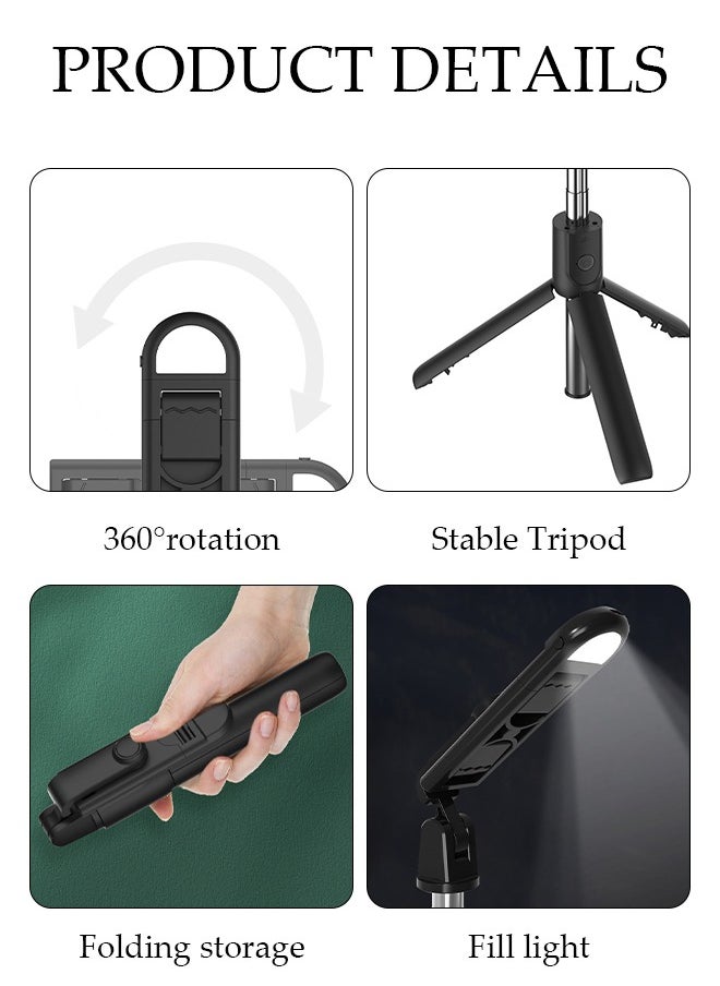 DUNISO - Gimbal Stabilizer for Smartphone Extendable Selfie Stick Tripod with Wireless Remote and Fill Light Gimbal Stabilizer with Auto-Balance Phone Holder for All Cell Phone - Image 1