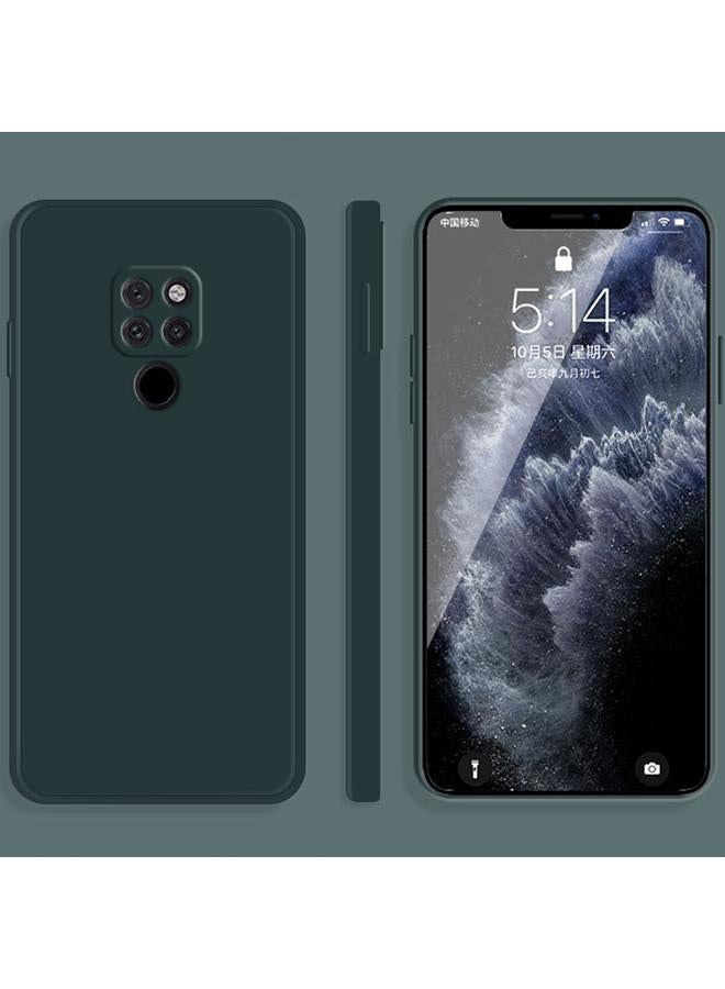 زبون جراب لهاتف Huawei Mate 20 بلون سادة من السيليكون السائل المقلد مع حافة مستقيمة وغطاء حماية كامل مقاوم للسقوط - Image 1