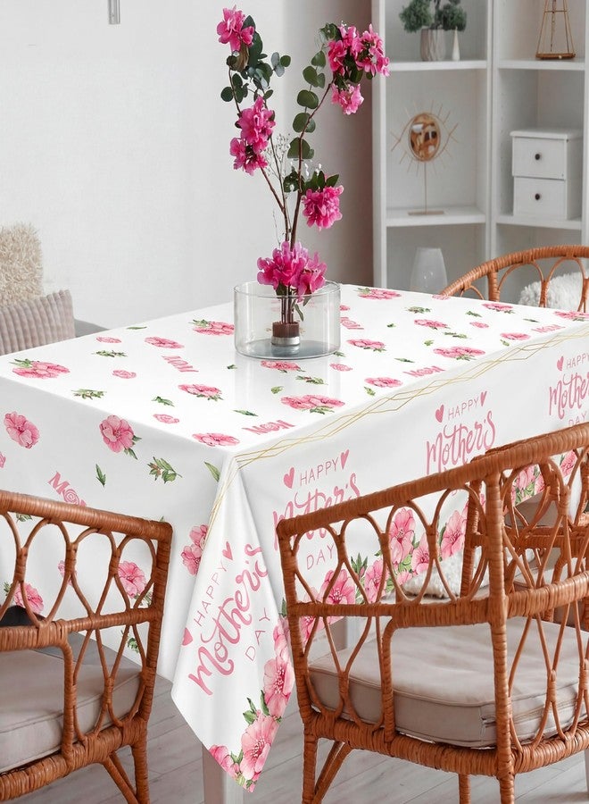Kochorie 2 Pack Mother's Day Tablecloths 108 x 54 Inch Happy Mother’s Day Table Covers Disposable Waterproof Plastic Tablecloth for MOM's Day Party Supplies Home Outdoor Dining Table - Image 4