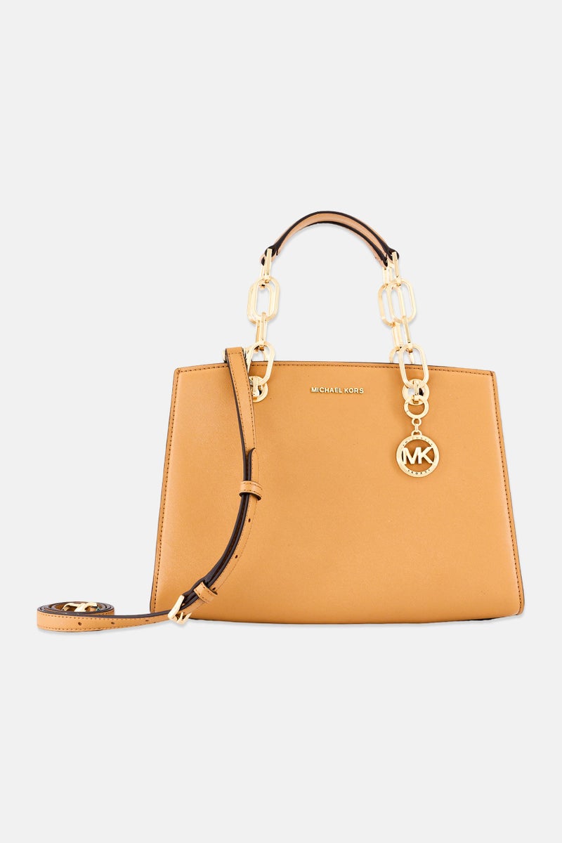 Michael Kors Women Brand Logo Satchel Bag, Brown - Image 1