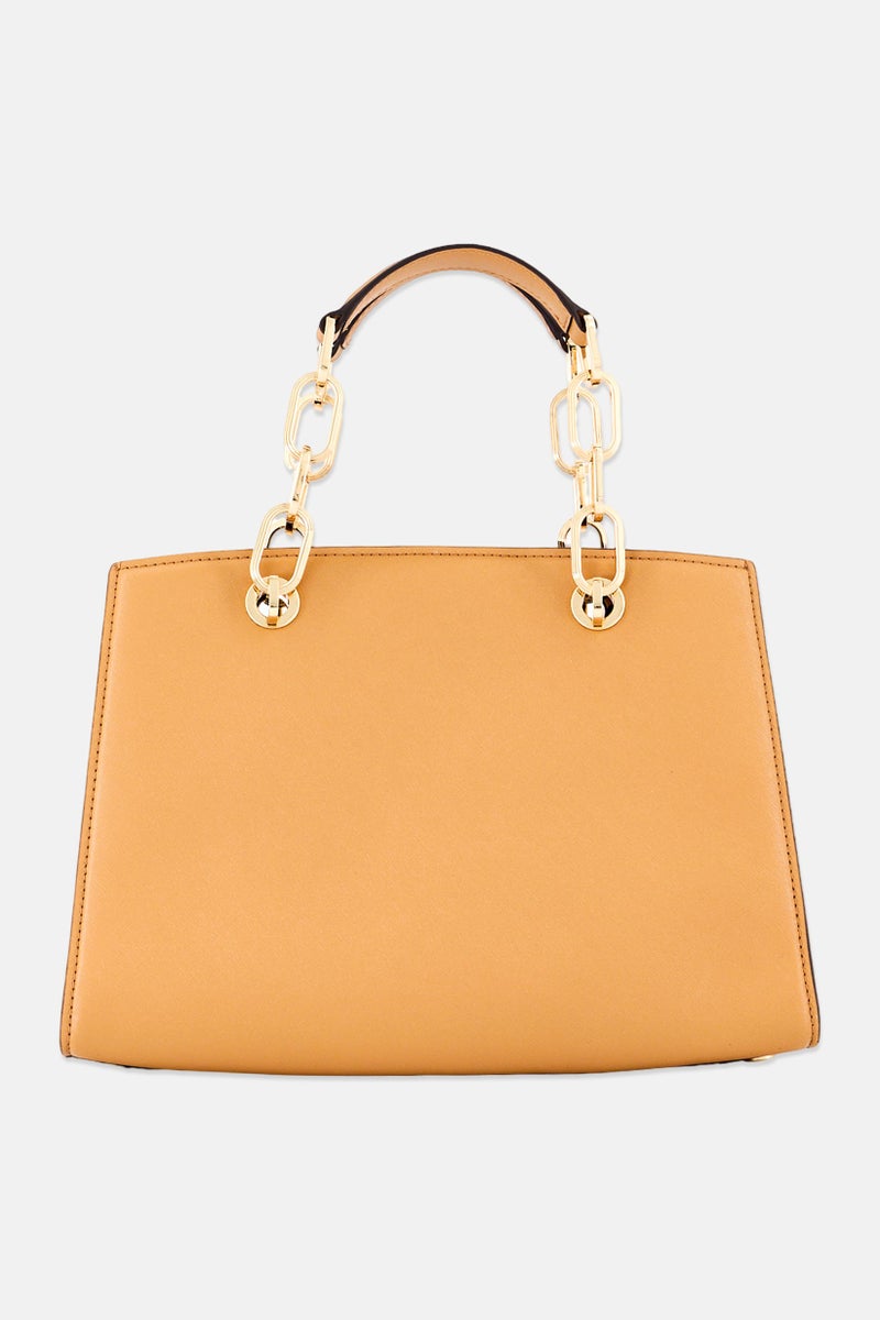 Michael Kors Women Brand Logo Satchel Bag, Brown - Image 4