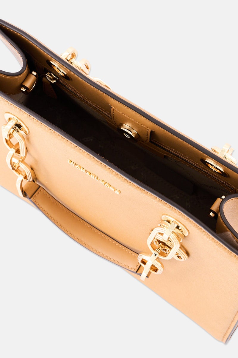 Michael Kors Women Brand Logo Satchel Bag, Brown - Image 5