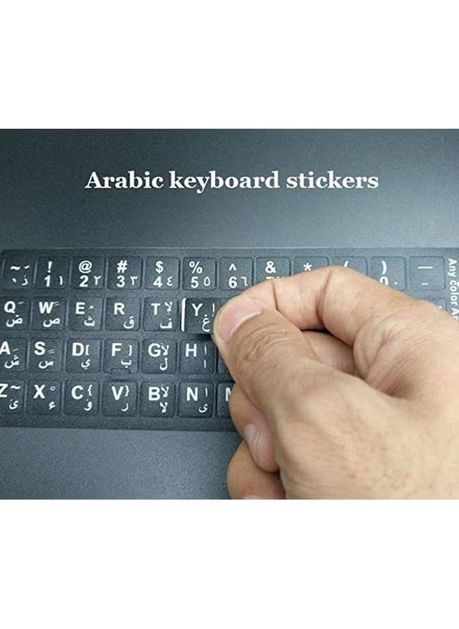 ماركة غير محددة ملصق بتصميم الحروف العربية للوحة المفاتيح أسود  - Image 3