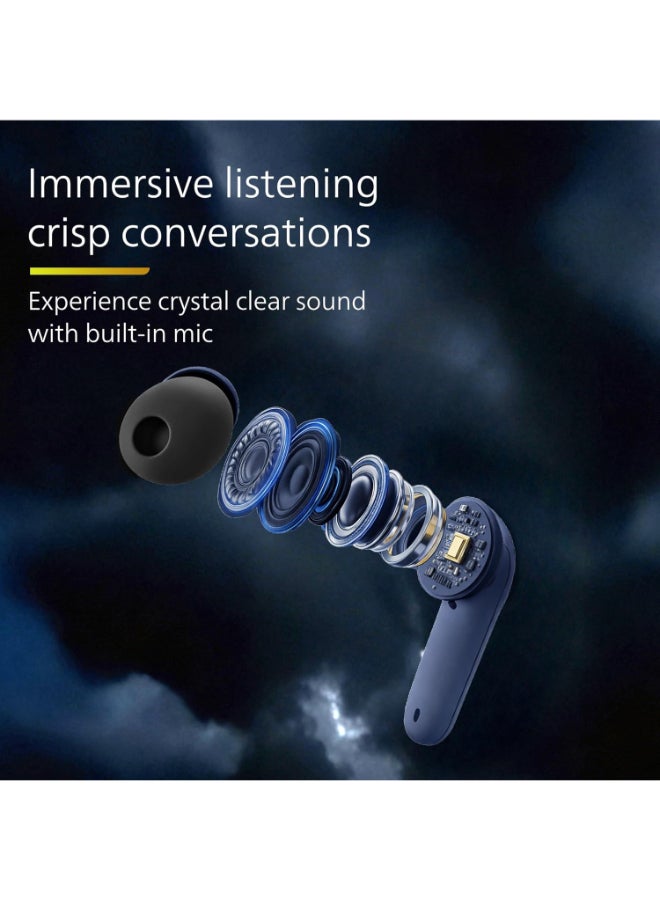 فيليبس Renewed - Philips TAT1269 Bluetooth Truly Wireless In-Ear Earbuds with Mic, 13mm Drivers, 40H Playtime, IPX5, Fast Charging, Touch Controls, Voice Assistant, Mono Mode (Cosmic Blue) Cosmic Blue - Image 5