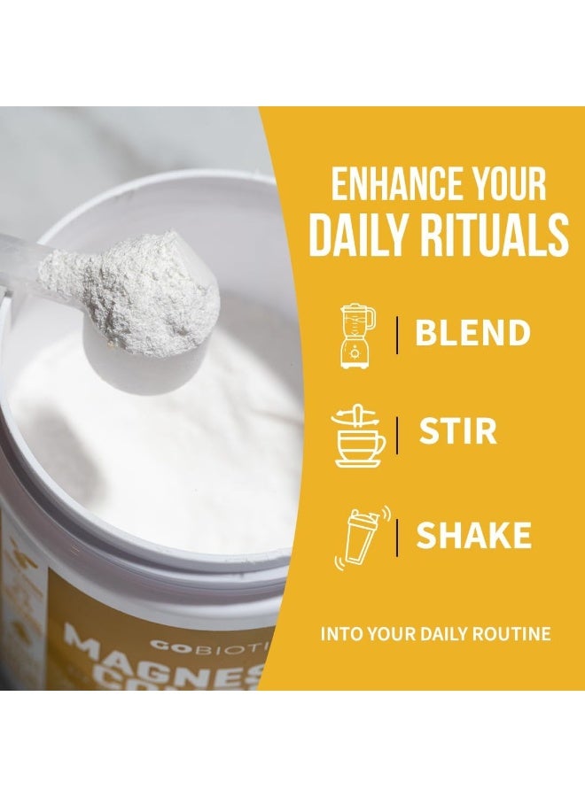 GoBiotix Magnesium Glycinate Powder - Magnesium Complex Supplement with Citrate, Malate, and Glutamine Chelate - Sugar Free, Non GMO - 420 mg per Serving - 60 Servings per Tub - Honey Citrus - Image 5