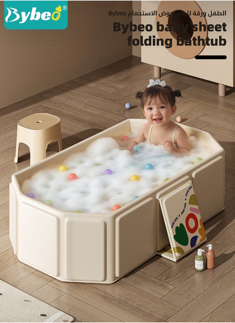 Bybeo Baby Bath Tub, Collapsible Baby Bathtub,Portable Bath Tub with Non-Slip Base+5 Ocean Balls+4 Duckling Toys, Large Capacity, for 0-8 Years Old Toddlers, Kids  - Image 2