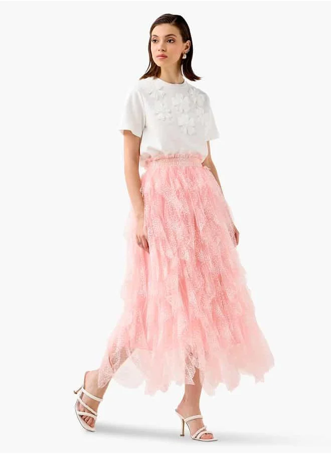 تواكستريمز 2Xtremz Embellished Ruffled Skirt with Paperbag Hem