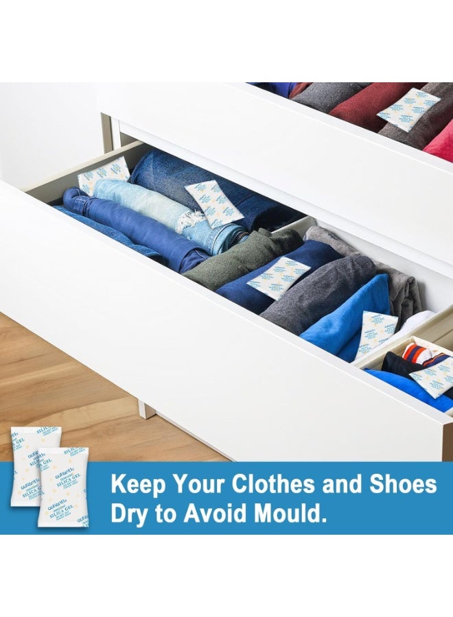 100 كيس سيليكون 2 جرام، أكياس صغيرة من المجفف، خرز مقاوم للرطوبة، مزيل للرطوبة من القماش غير المنسوج، ممتص للرطوبة لتخزين الأمتعة والملابس والمجوهرات والأحذية والمنتجات الإلكترونية - Image 3