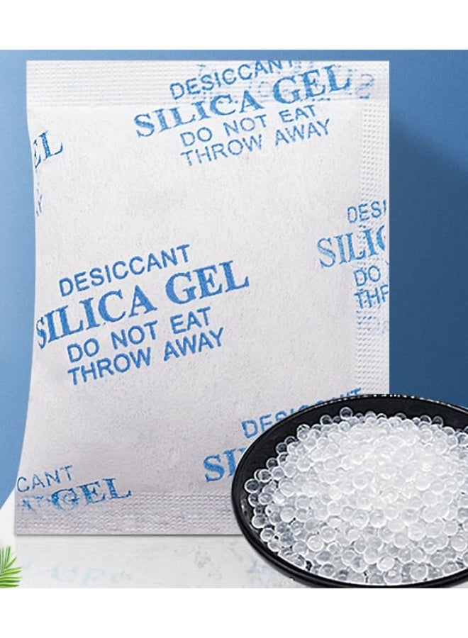 100 كيس سيليكون 2 جرام، أكياس صغيرة من المجفف، خرز مقاوم للرطوبة، مزيل للرطوبة من القماش غير المنسوج، ممتص للرطوبة لتخزين الأمتعة والملابس والمجوهرات والأحذية والمنتجات الإلكترونية - Image 2