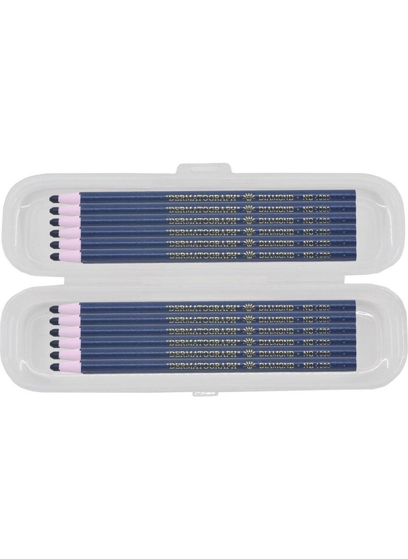 Ekoset Diamond China Marker String Pen Marking Pen Dark Blue 12 Pcs  - Image 1
