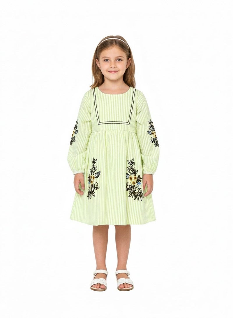 babyqlo Striped A-Line Dress - Image 1