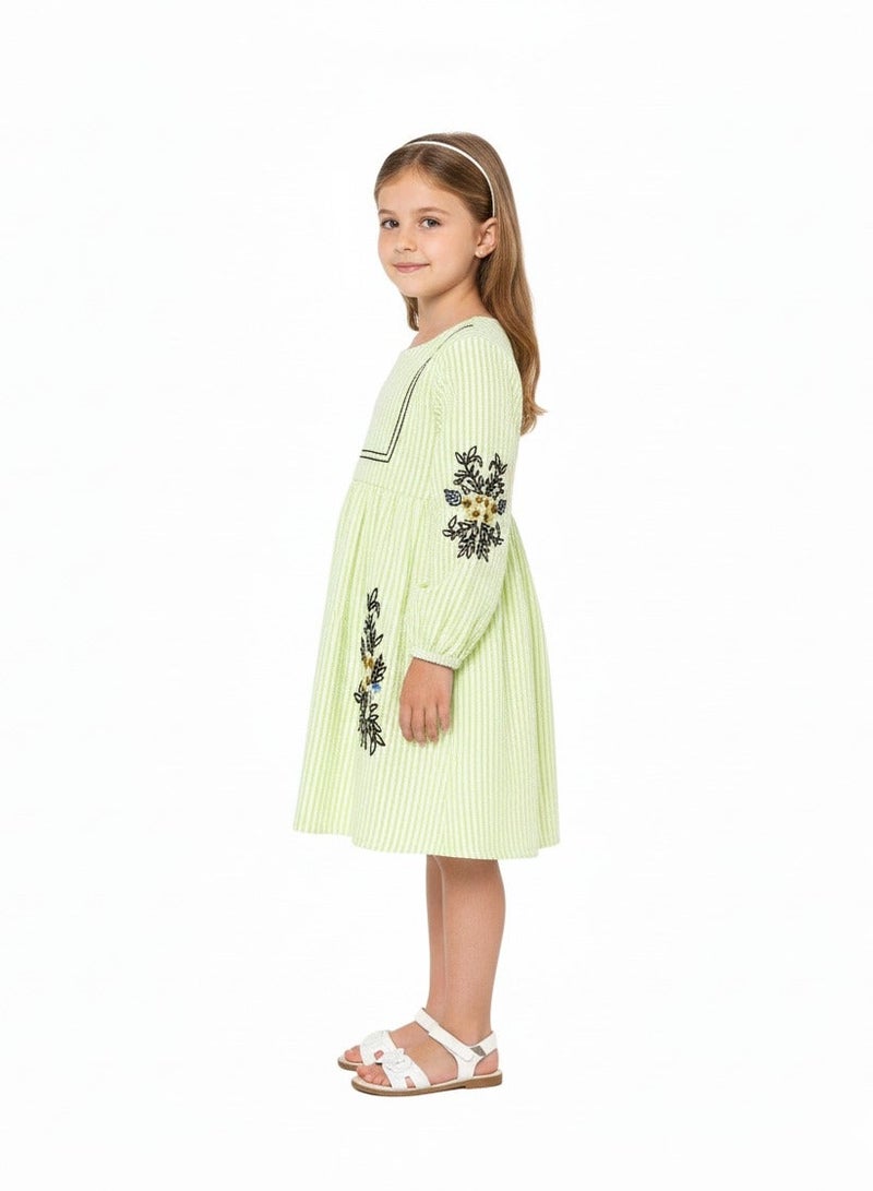 babyqlo Striped A-Line Dress - Image 3