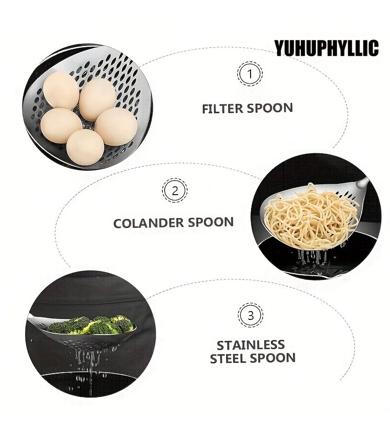 16.85 Inch Stainless Steel Colander Large Ladle Skimmer Kitchen Strainer Frying Hot Pot Drainage Cooking Baking Restaurant Use - Image 4