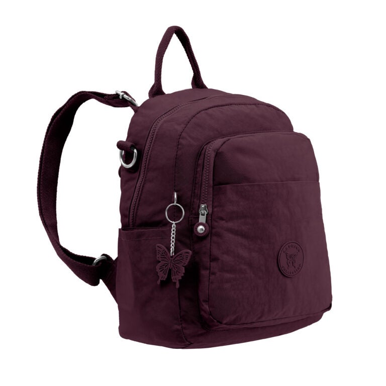CAPRICE COLLECTION Unisex Medium Backpack – Burgundy, Water-Resistant Nylon, 15L, Adjustable Straps - Image 5