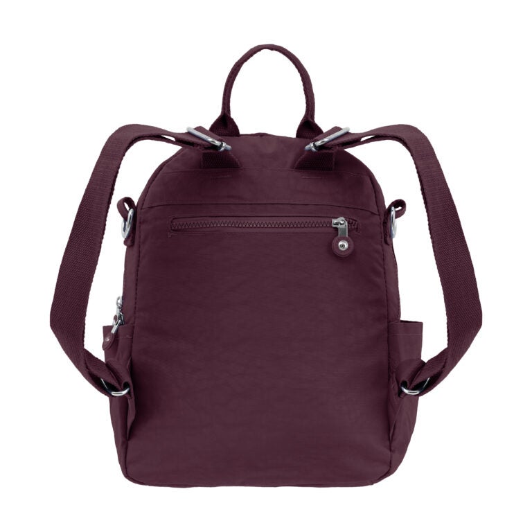 CAPRICE COLLECTION Unisex Medium Backpack – Burgundy, Water-Resistant Nylon, 15L, Adjustable Straps - Image 2