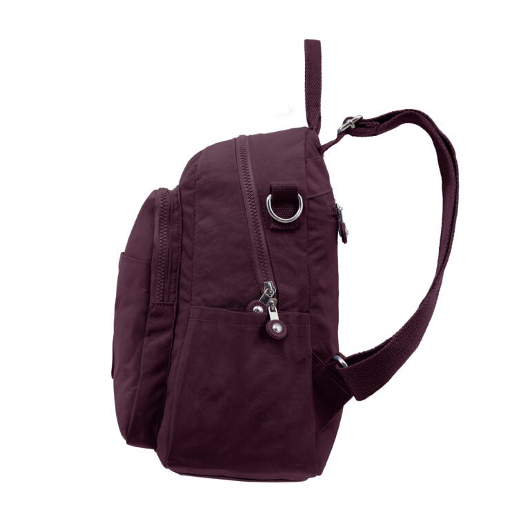 CAPRICE COLLECTION Unisex Medium Backpack – Burgundy, Water-Resistant Nylon, 15L, Adjustable Straps - Image 3