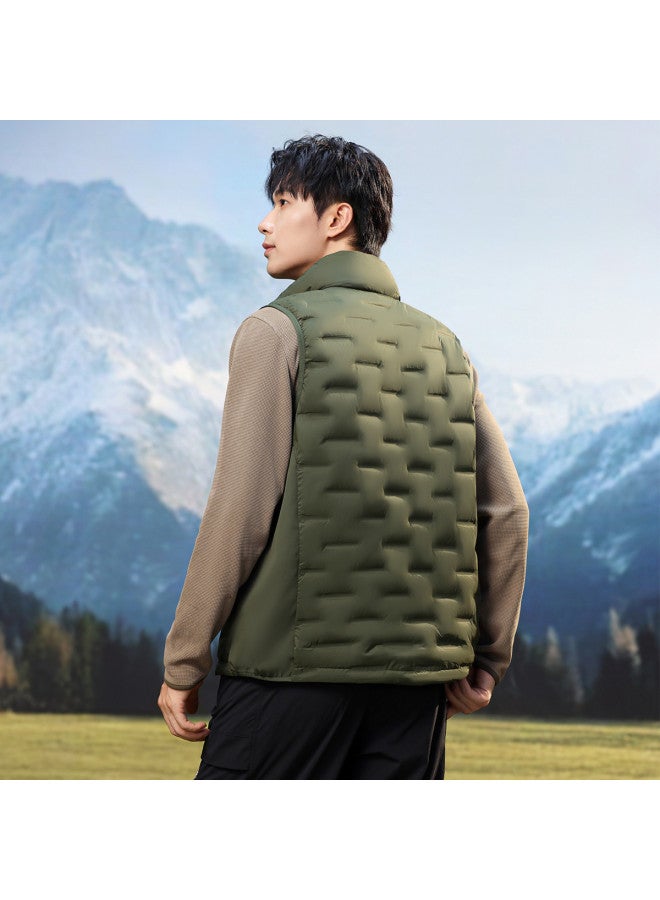 YaYa Men's Winter Lightweight Comfortable Fashion Simple Stand Collar Vest Lightweight Warm Waistcoat - Image 3