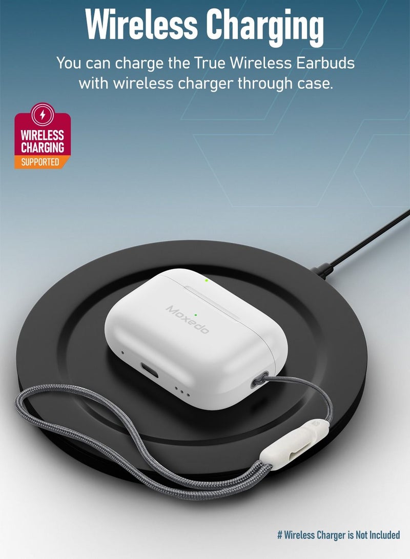 Moxedo S3 Pro True Wireless Earbuds Bluetooth 5.3 Earphones Stereo Noise Cancelling Mic with Wireless Charging Case Hanging Strap for Phones Sports and Work - Image 2