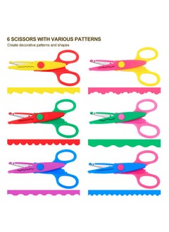 UCEC Craft Scissors Decorative Edge, Scissors For Crafting, Craft Scissors, Zig Zag Scissors, Kids Scissors, Pattern Scissors For Kids Adults, Back To School Supplies, Scrapbook Scissors, 6 Pack  - Image 2