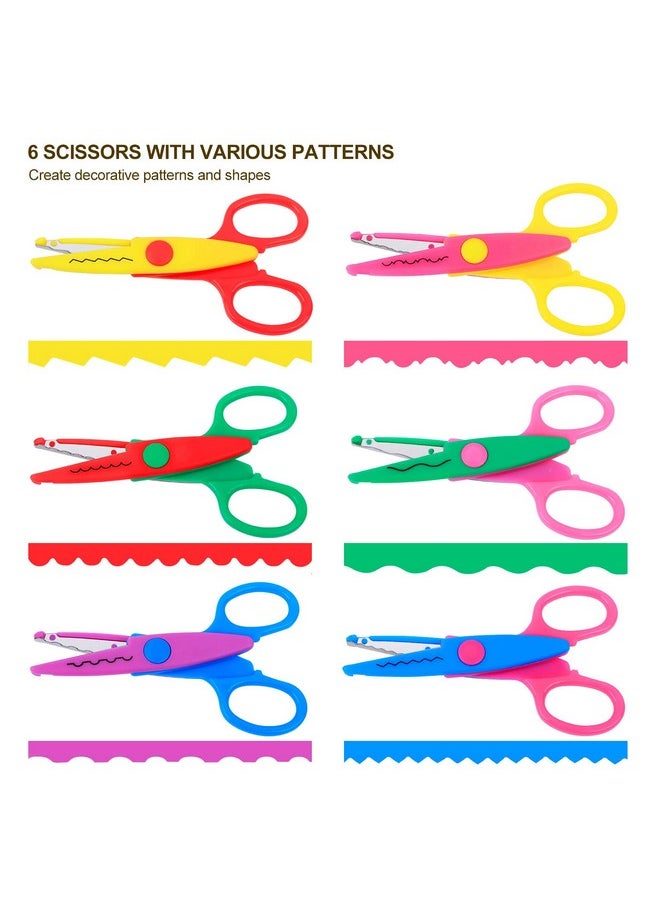 UCEC Craft Scissors Decorative Edge, Scissors For Crafting, Craft Scissors, Zig Zag Scissors, Kids Scissors, Pattern Scissors For Kids Adults, Back To School Supplies, Scrapbook Scissors, 6 Pack  - Image 2