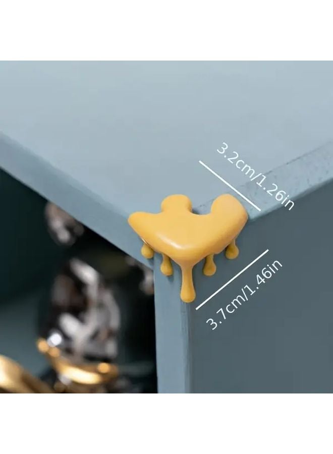 4 Pack Yellow Water Drop Corner Protectors Furniture Edge Cushions Table Leg Bumper Guards - Image 3
