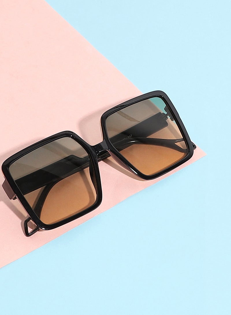 Haute Sauce Tinted Lens Black Frame Oversized Sunglass  - Image 1