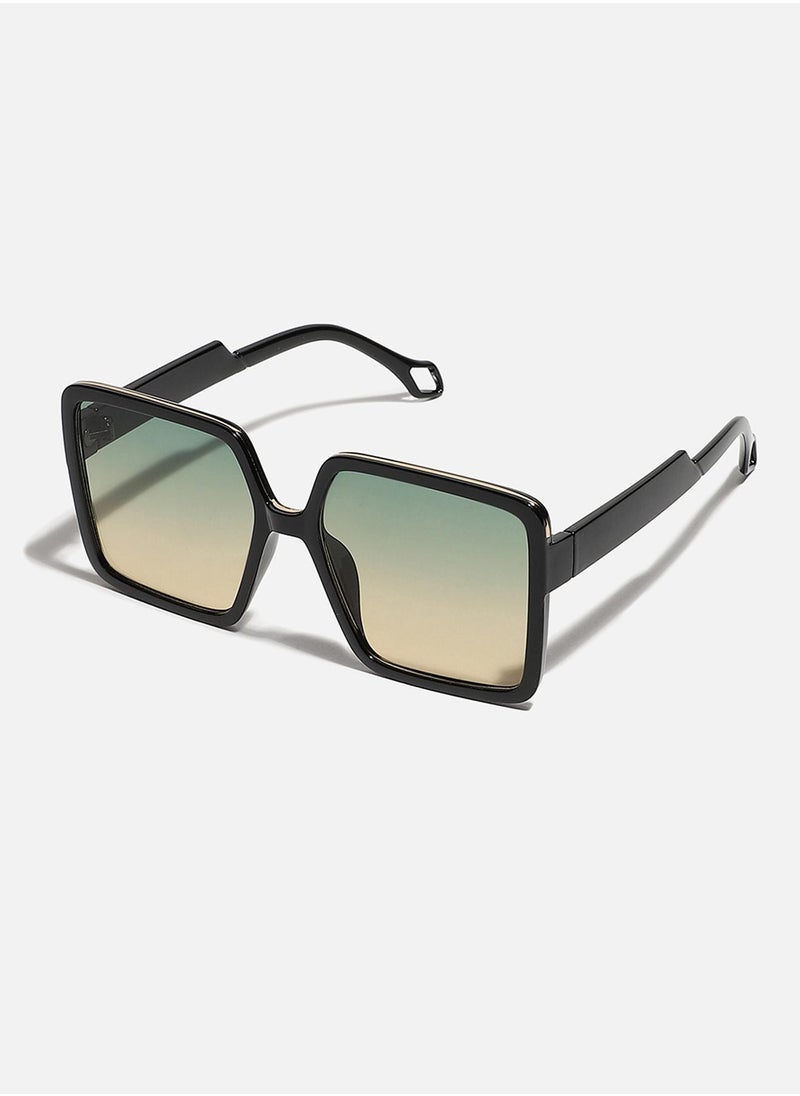 Haute Sauce Tinted Lens Black Frame Oversized Sunglass  - Image 2